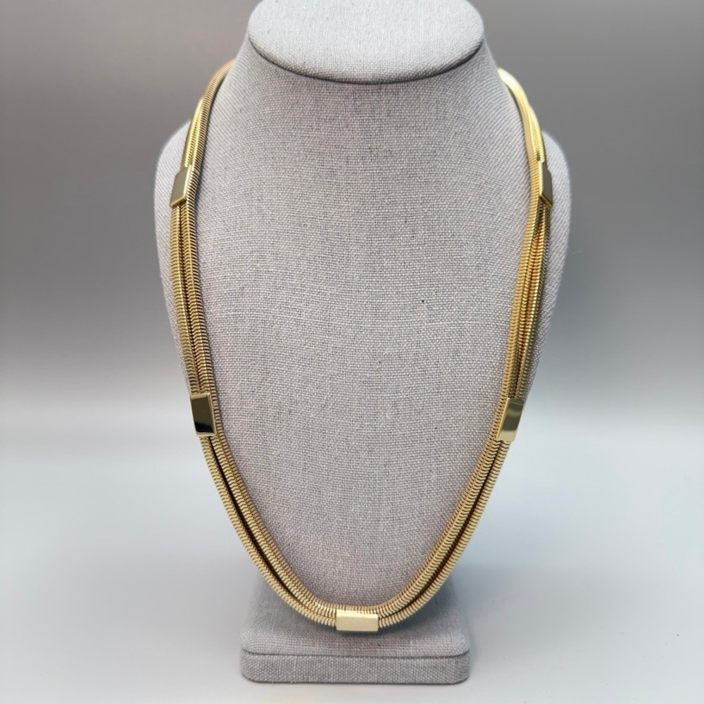 Park‎ Lane Vintage Boxed Snake Chain Station Necklace 24" Chic Heavy Oversized